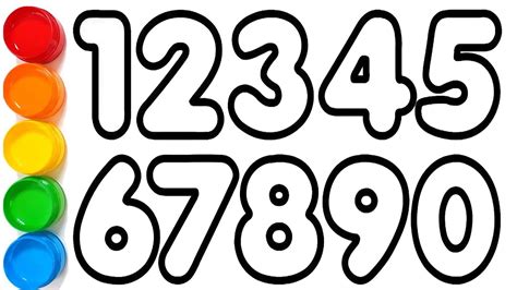 1234567890|1234567890, How to Draw Number 1 to 10 for kids